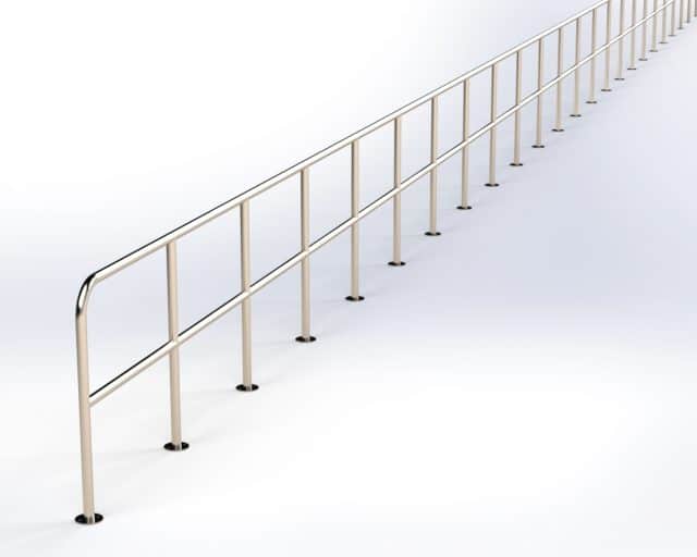 Tubular Handrail Stainless Steel - 1100mm Height, 48.3mm Diameter ...