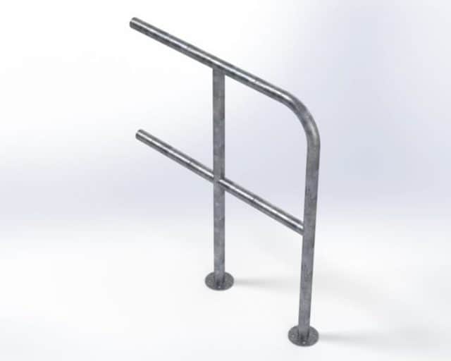 Tubular Handrail Galvanised Steel - 1100mm Height, 48.3mm Diameter