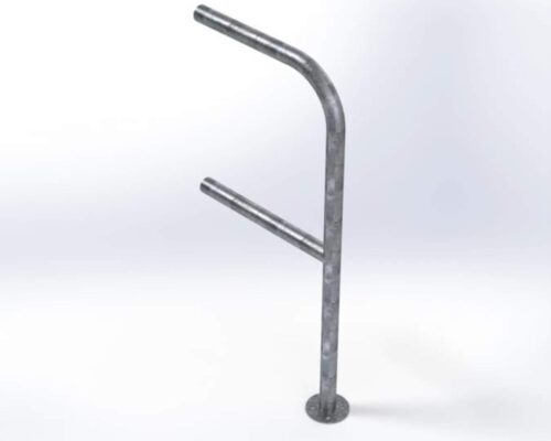 Tubular Handrail Galvanised Steel - 1100mm Height, 48.3mm Diameter